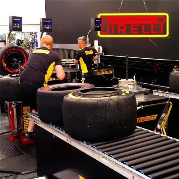 Pirelli Tires LED Neon Sign Tire Shop Garage Decor Man Cave Mechanic Gear Head - Picture 5 of 7